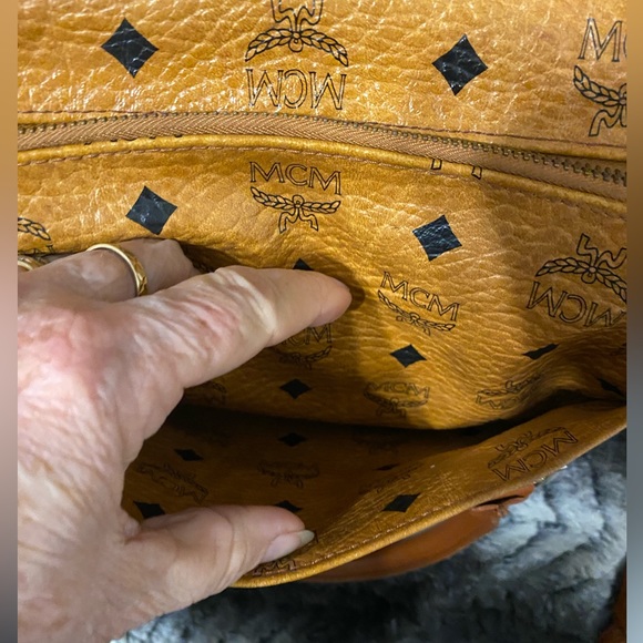 MCM Cognac Monogram Visetos Boston Bag with Crossbody Strap - Picture 7 of 16